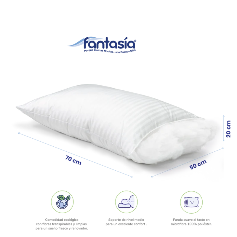 Almohada Natural Soft Empaque Vinilo Marca Fantasia