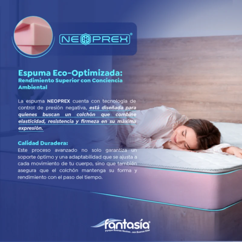 Combo Colchón Litium 140X190 Cm + Base Cama Lino Cafe + Almohada Economica + Protector Damasco Marca Fantasía