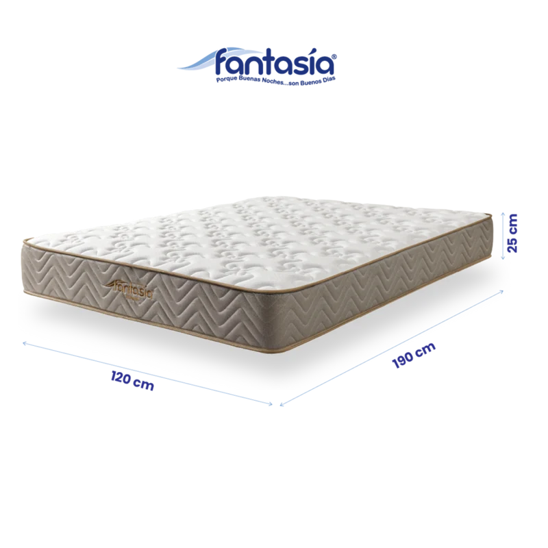 Colchón Litium Con Resorte Pillow 120X190 Cm Marca Fantasía