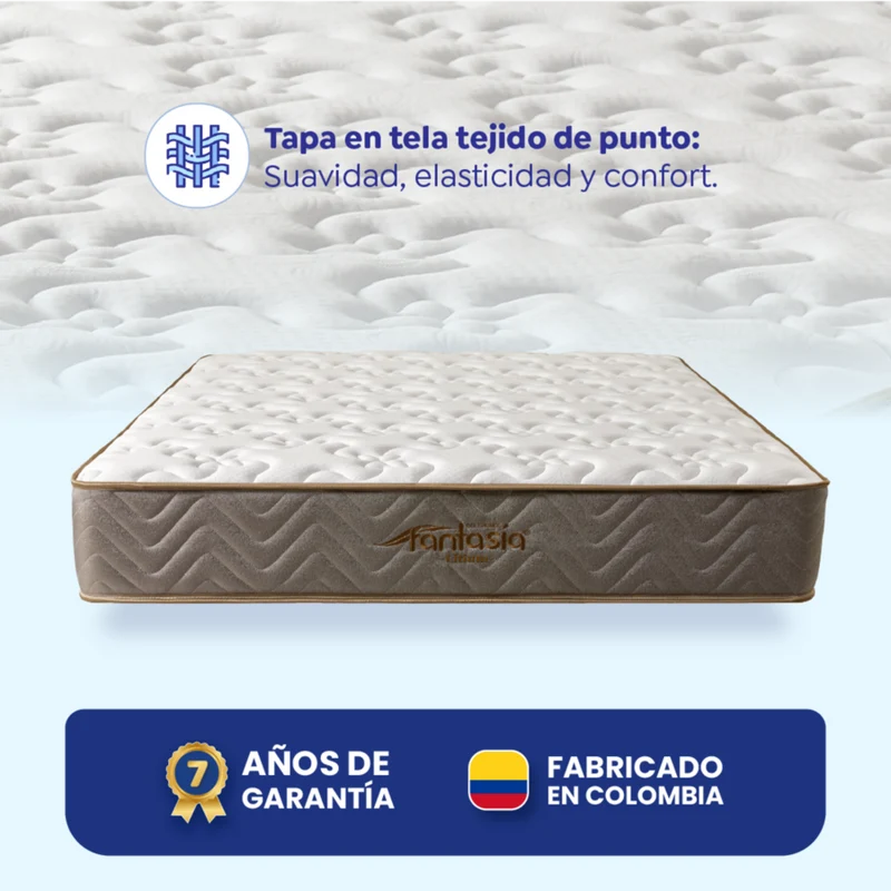 Colchón Litium Con Resorte Pillow 120X190 Cm Marca Fantasía