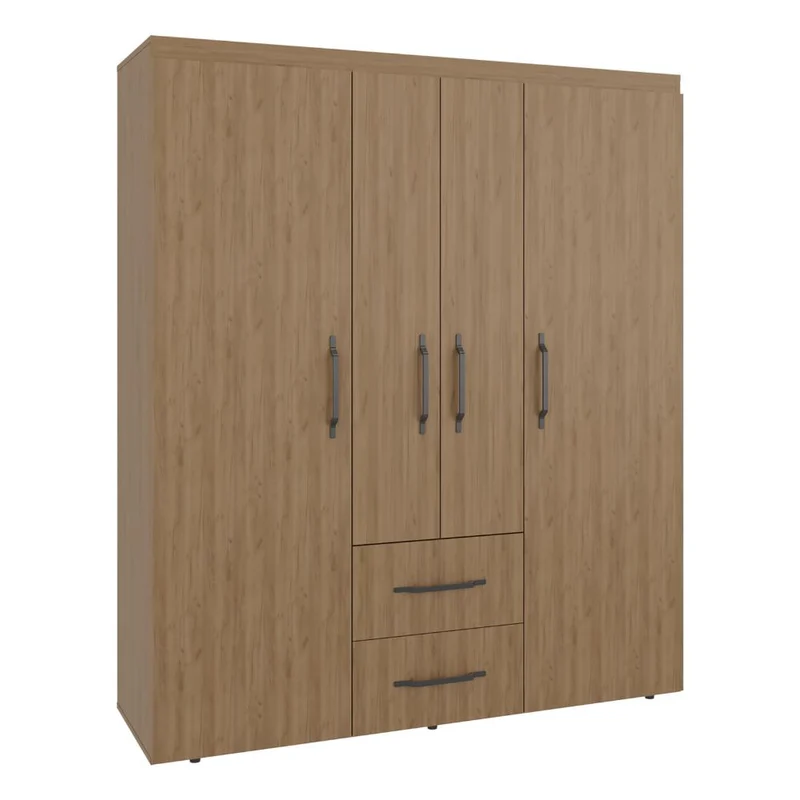 Clóset Bariloche Eco, Kronos Fresno, Moderno con Variedad de Entrepaños, Cuatro Puertas y Dos Cajones ZF