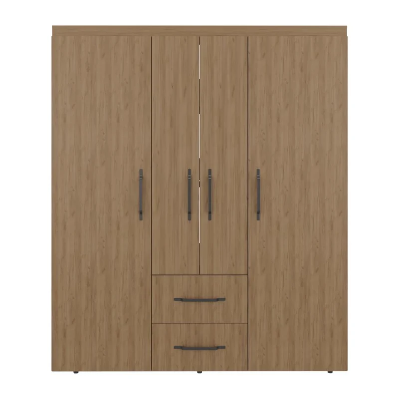 Clóset Bariloche Eco, Kronos Fresno, Moderno con Variedad de Entrepaños, Cuatro Puertas y Dos Cajones ZF