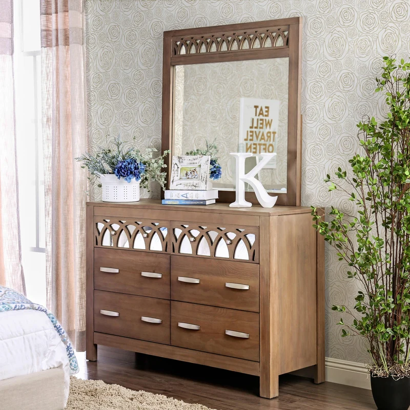 Furniture of America Zaragoza Dresser Mirror CM7585M