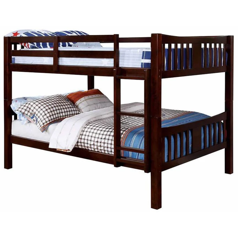 Furniture of America Cameron CM-BK929F-EX Full/Full Bunk Bed, Dark Walnut
