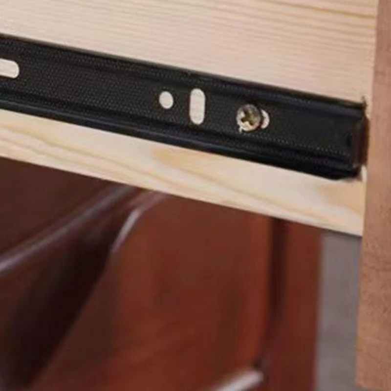 Modern Minimalist Square Rubberwood Plywood Nightstand 2-Drawer For Bedroom