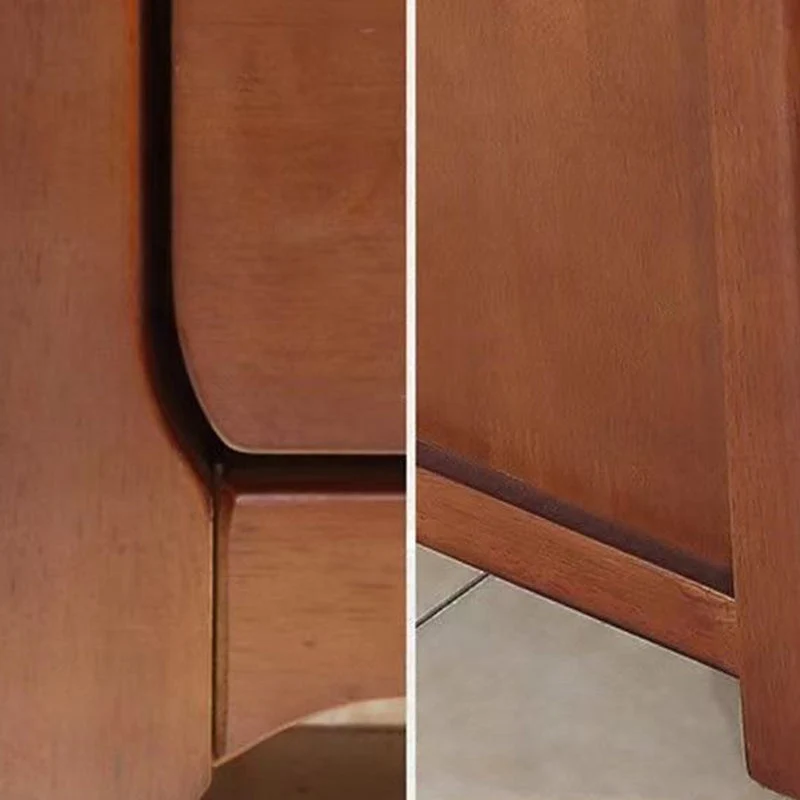 Modern Minimalist Square Rubberwood Plywood Nightstand 2-Drawer For Bedroom