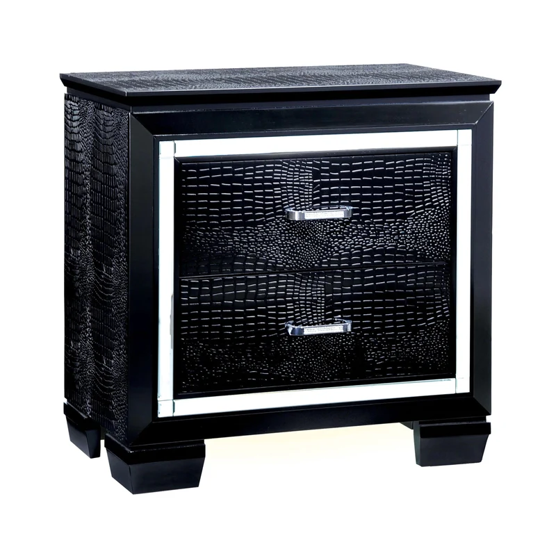 Furniture of America Bellanova 2-Drawer Nightstand CM7979BK-N
