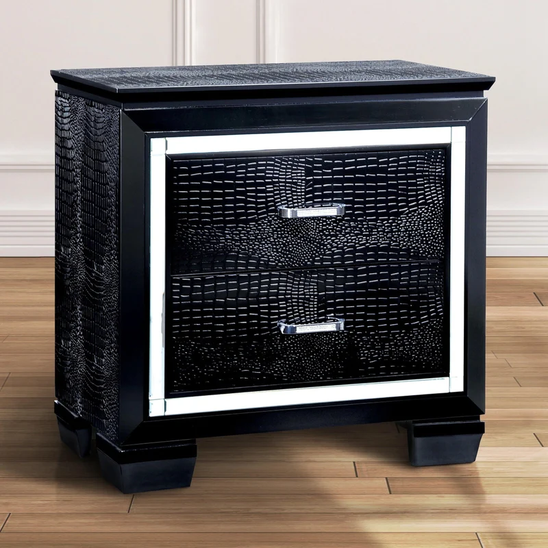 Furniture of America Bellanova 2-Drawer Nightstand CM7979BK-N