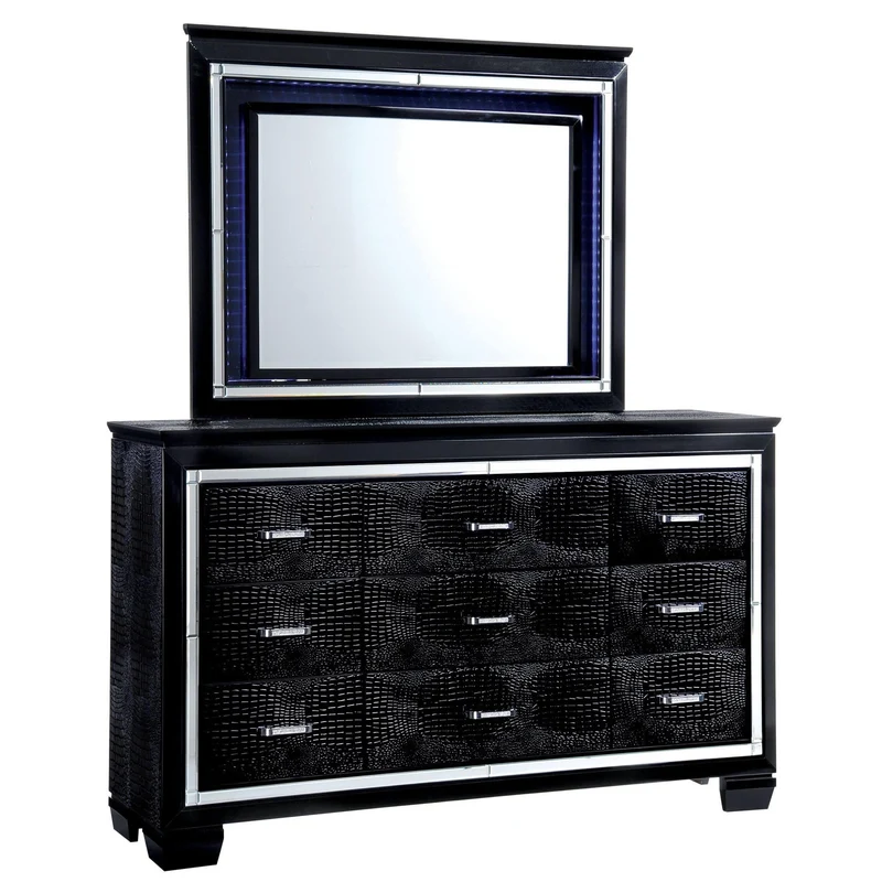 Furniture of America Bellanova Dresser Mirror CM7979BK-M