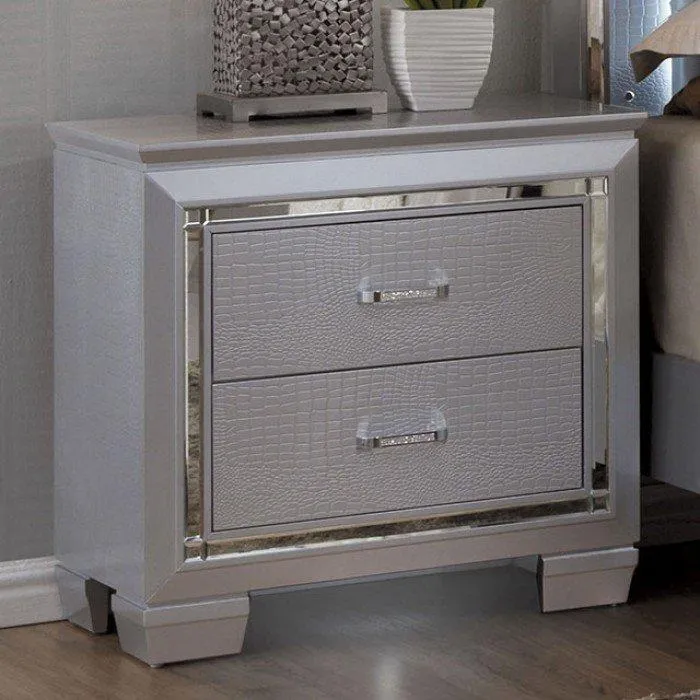 Furniture of America Bellanova 2-Drawer Nightstand CM7979SV-N