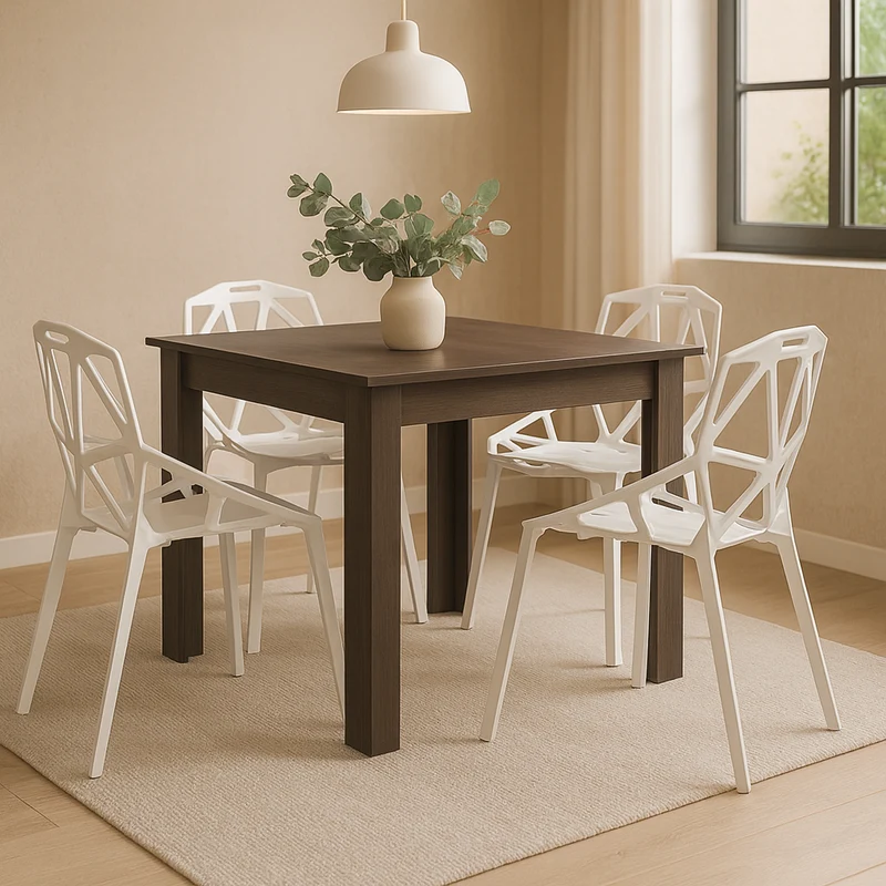 Combo Zenit , Incluye Comedor y 4 Sillas en Color Blanco