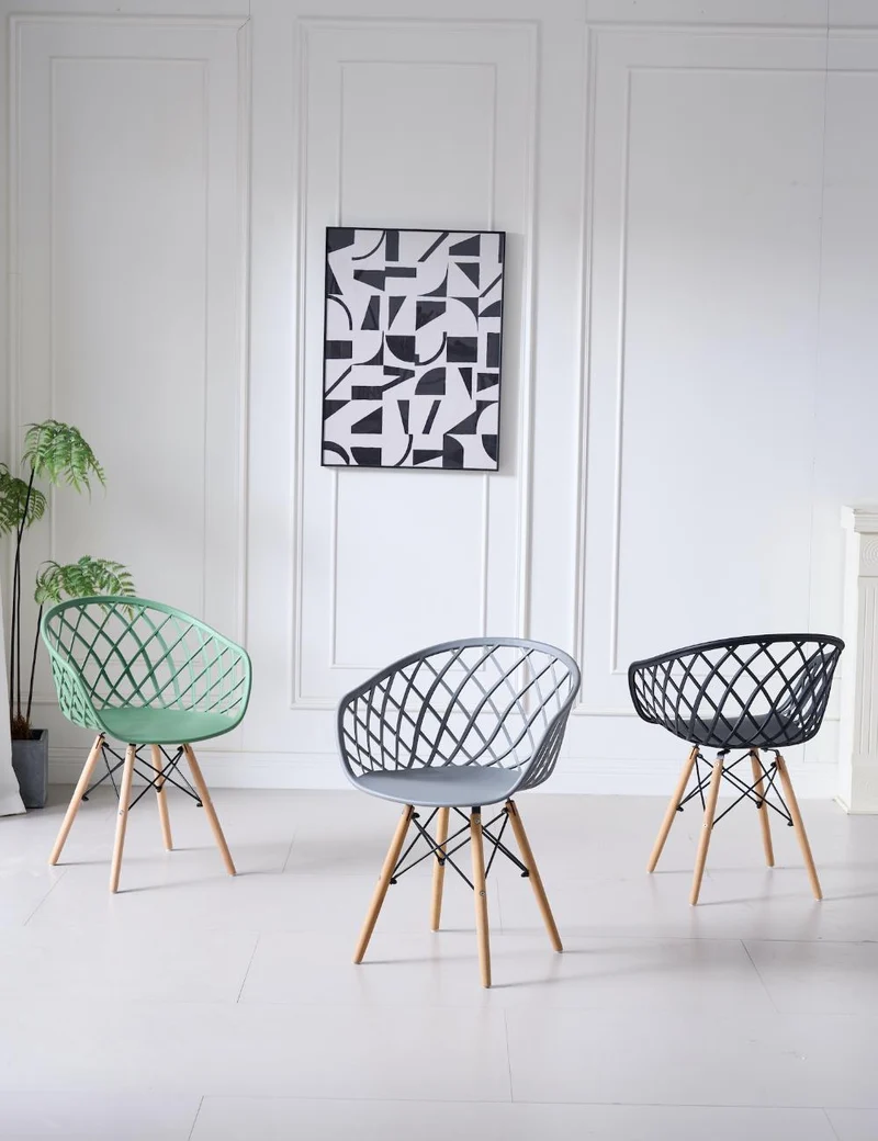 Combo Tres Silla Oasis con Brazos, Color Verde Olivo - Gris - Negro