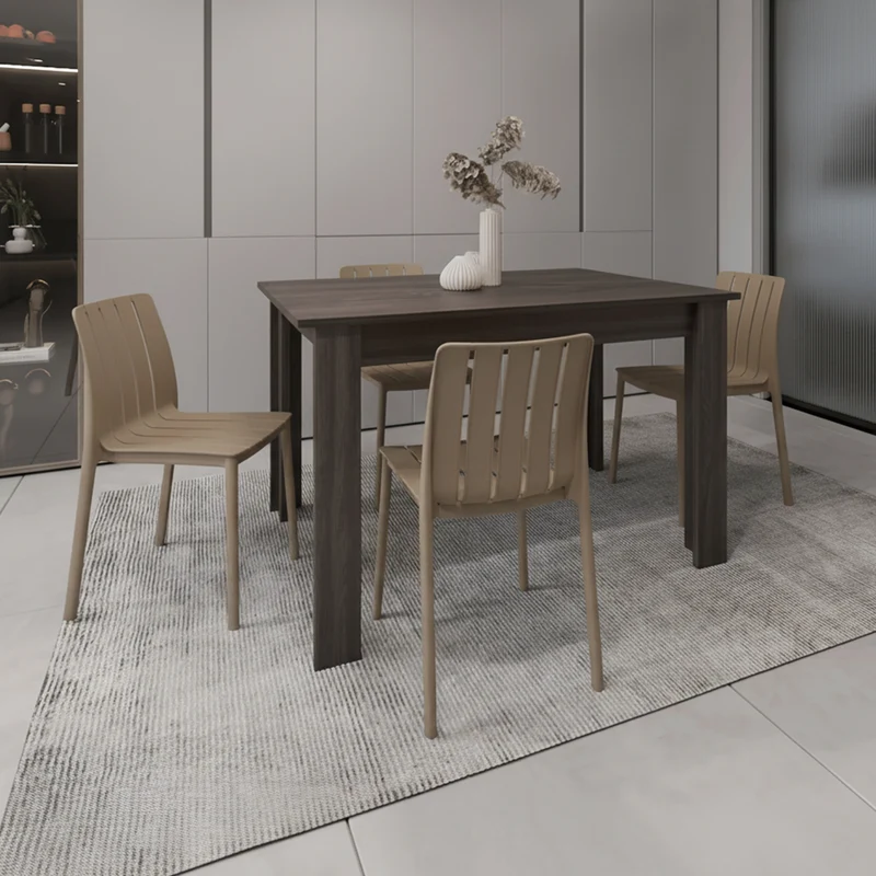 Combo Tribo, Incluye Comedor y 4 Sillas con Espaldar en Color Taupe