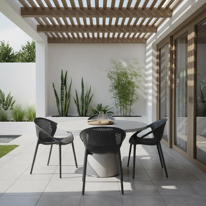 Combo Tres Silla Selva con Brazos, Color Verde Olivo, Gris y Negro