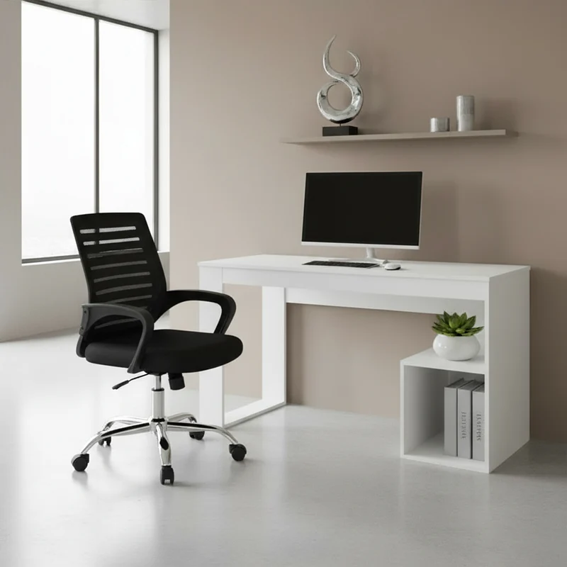 Combo para Oficina Solvik, Incluye Escritorio y Silla de Escritorio
