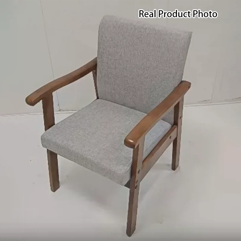 Modern Simplicity Rubberwood Cotton Linen Fabric Sponge Square Accent Chair & Table Set For Living Room