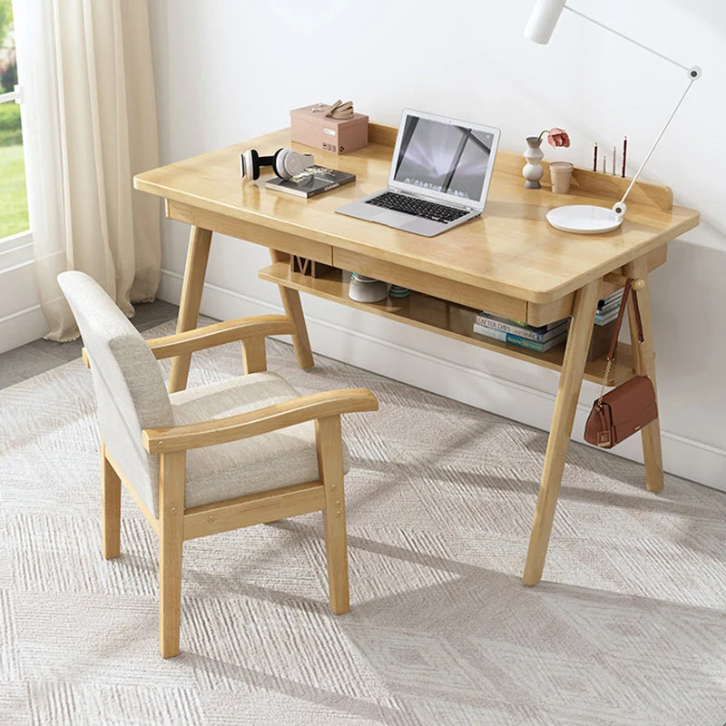 Modern Minimalist Square Upholstered Cotton Linen Fabric Rubberwood Chair For Living Room