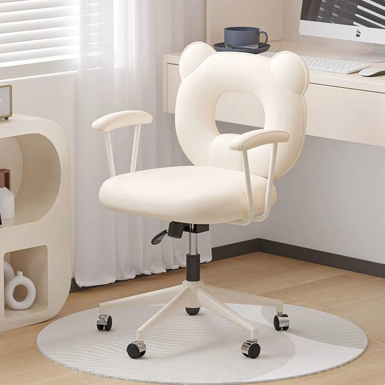 Contemporary Nordic Cat Scratching Leather Steel Iron Sponge Bear Square Desk Chair Backrest Armrest Adjustable For Home Office