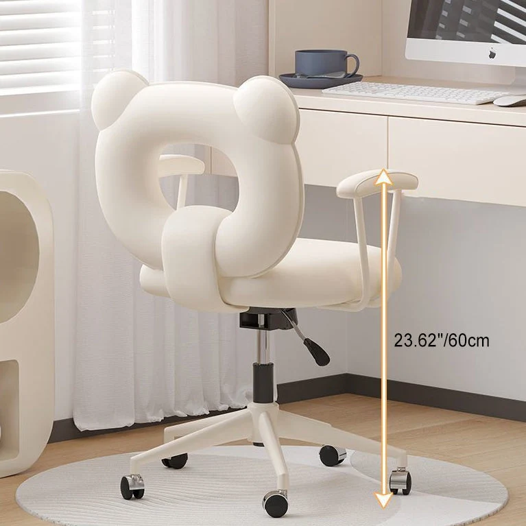Contemporary Nordic Cat Scratching Leather Steel Iron Sponge Bear Square Desk Chair Backrest Armrest Adjustable For Home Office