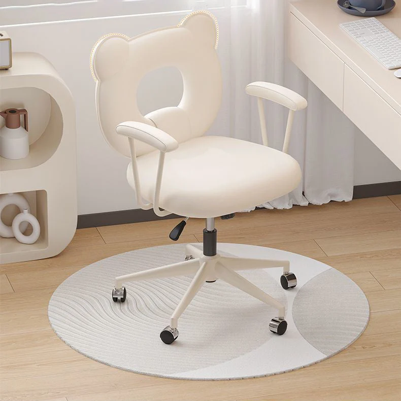 Contemporary Nordic Cat Scratching Leather Steel Iron Sponge Bear Square Desk Chair Backrest Armrest Adjustable For Home Office