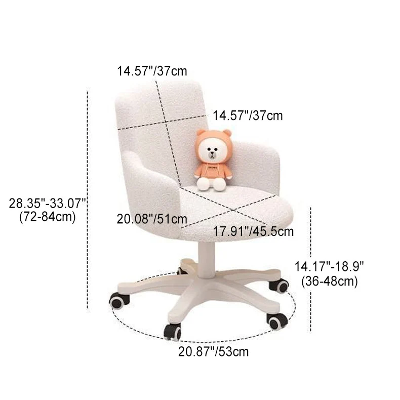 Modern Minimalist Fabric Velvet Nylon Sponge Round Rotatable Desk Chair Backrest Armrest For Home Office