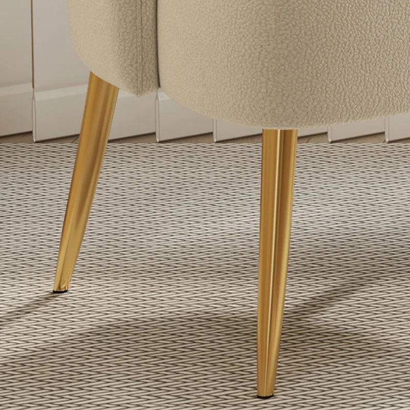 Modern Minimalist Curved Back Plywood Sponge Metal Accent Chair Backrest Armrest For Living Room