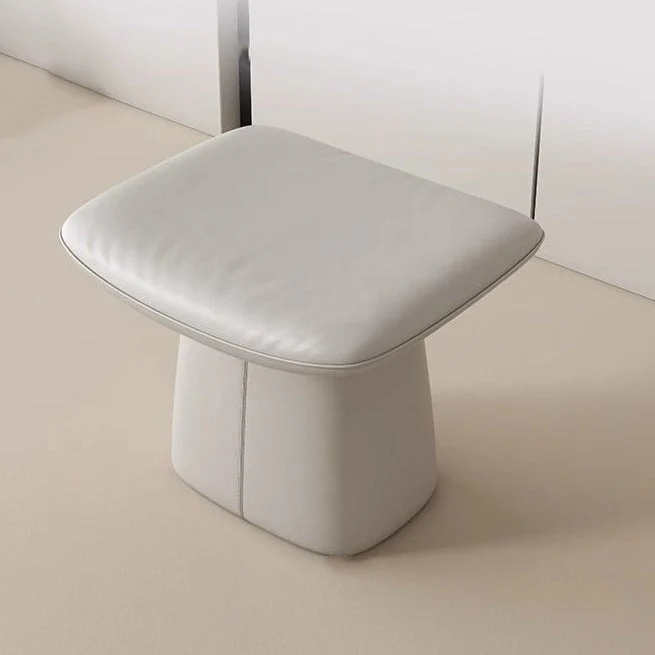 Modern Minimalist Square Microfiber Leather Pine Wood Vanity Stool Backless Armless For Bedroom