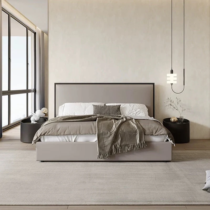 Modern Minimalist Cylinder Plywood Pine Wood Wood Veneer Nightstand 1-Drawer For Bedroom
