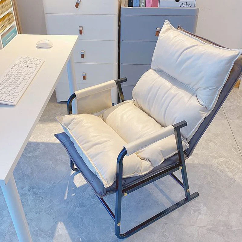 Contemporary Scandinavian Rectangular Square Storage Bag Metal Waterproof Synthetic Fabric Adjustable Backrest Accent Chair Backrest Armrest For Living Room