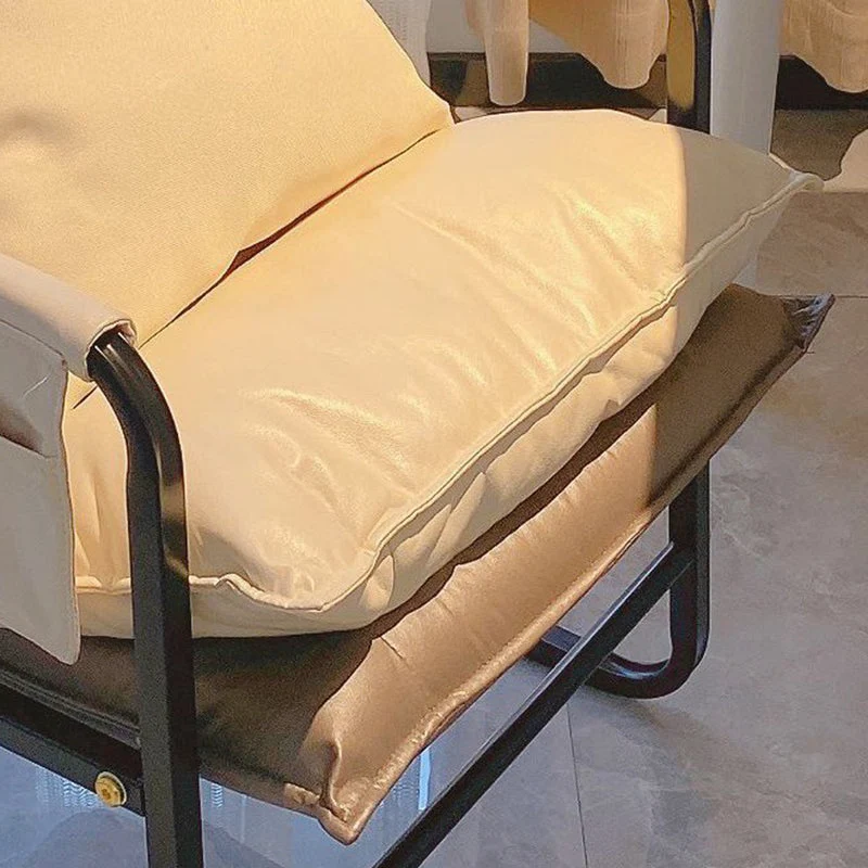 Contemporary Scandinavian Rectangular Square Storage Bag Metal Waterproof Synthetic Fabric Adjustable Backrest Accent Chair Backrest Armrest For Living Room