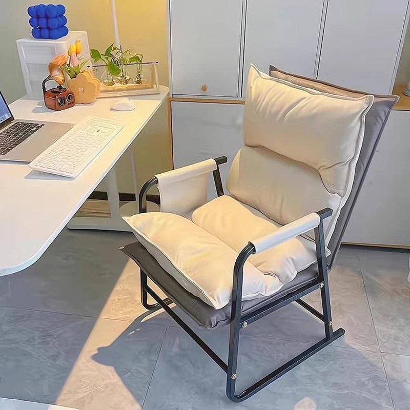 Contemporary Scandinavian Rectangular Square Storage Bag Metal Waterproof Synthetic Fabric Adjustable Backrest Accent Chair Backrest Armrest For Living Room