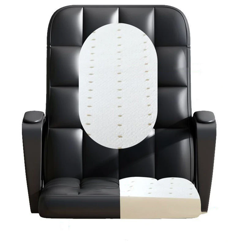 Modern Minimalist Synthetic Leather Linen-Look Fabric Steel Square Rectangle Plaid Desk Chair Backrest Armrest For Home Office
