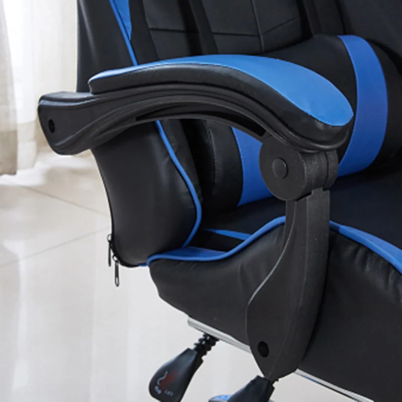 Modern Minimalist Faux Leather Metal Nylon Rectangle Arc Desk Chair Backrest Armrest Footrest For Home Office