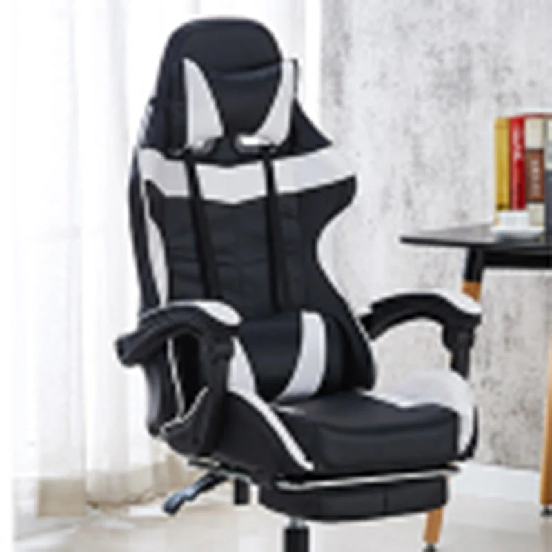 Modern Minimalist Faux Leather Metal Nylon Rectangle Arc Desk Chair Backrest Armrest Footrest For Home Office