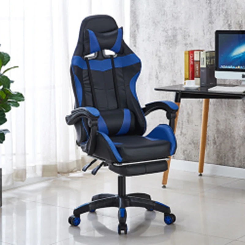 Modern Minimalist Faux Leather Metal Nylon Rectangle Arc Desk Chair Backrest Armrest Footrest For Home Office
