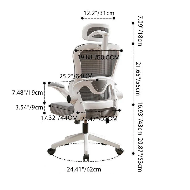 Modern Minimalist Breathable Mesh Fabric Nylon Rectangle Square Triangle Curve Desk Chair Backrest Armrest For Home Office
