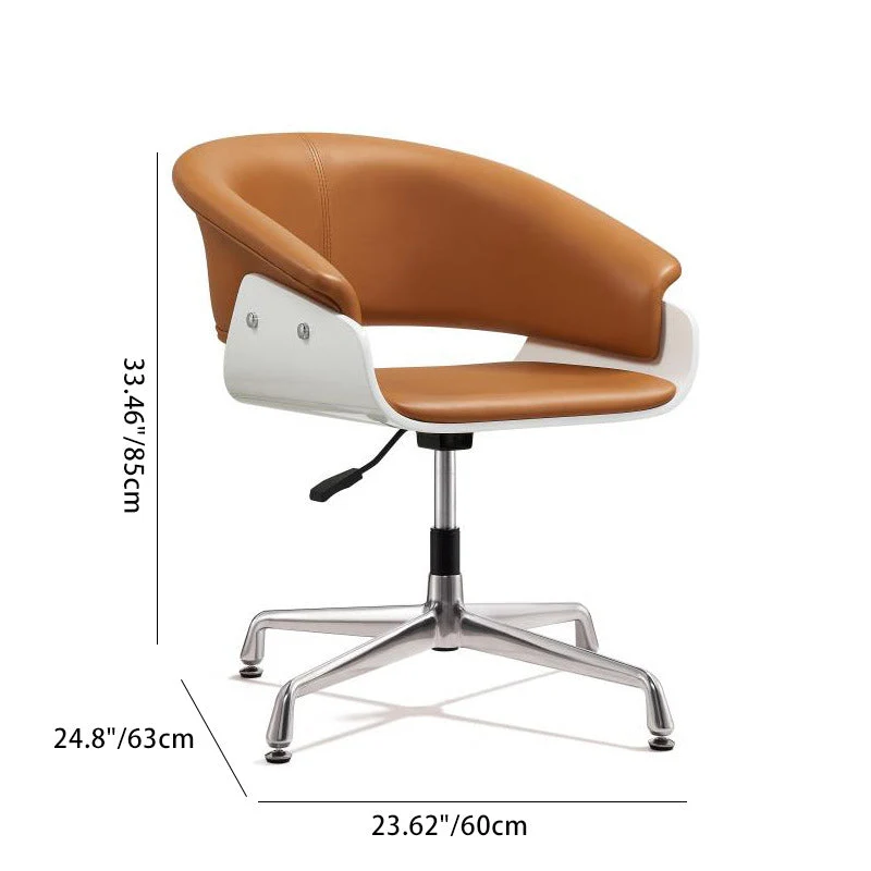 Modern Minimalist Square Faux Leather Microfiber Leather Top Grain Leather Contact Surface Liftable Desk Chair Backrest Armrest For Home Office