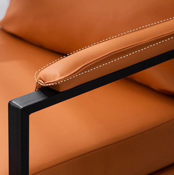 Contemporary Scandinavian Fabric Velvet Faux Leather Carbon Steel Latex Sponge Square Accent Chair Backrest Armrest For Living Room