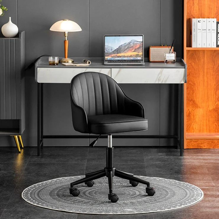 Modern Simplicity Faux Leather Sponge Stainless Steel SGS Desk Chair Backrest Movable For Home Office