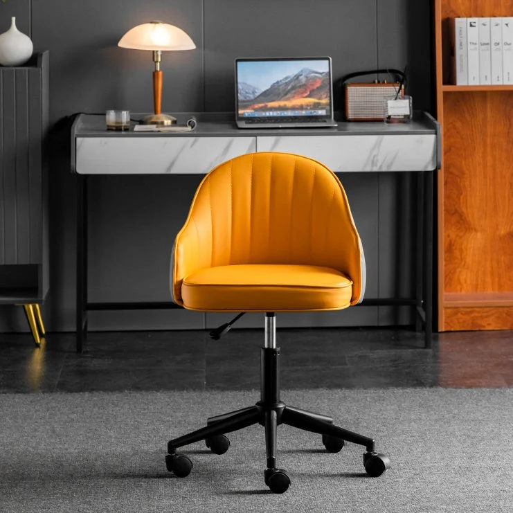 Modern Simplicity Faux Leather Sponge Stainless Steel SGS Desk Chair Backrest Movable For Home Office