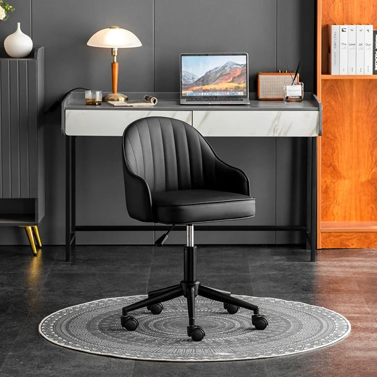 Modern Simplicity Faux Leather Sponge Stainless Steel SGS Desk Chair Backrest Movable For Home Office