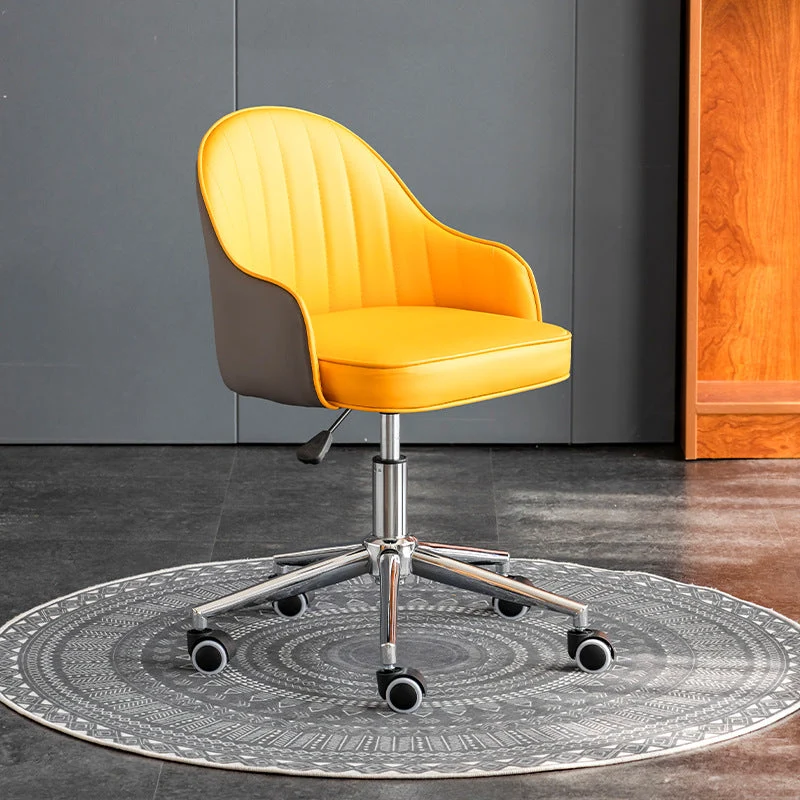 Modern Simplicity Faux Leather Sponge Stainless Steel SGS Desk Chair Backrest Movable For Home Office