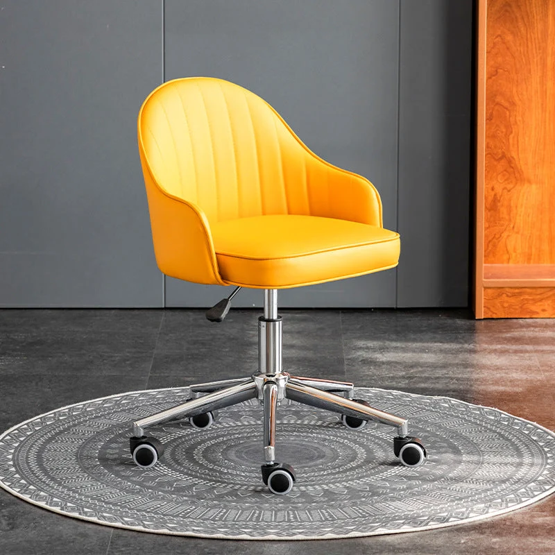 Modern Simplicity Faux Leather Sponge Stainless Steel SGS Desk Chair Backrest Movable For Home Office