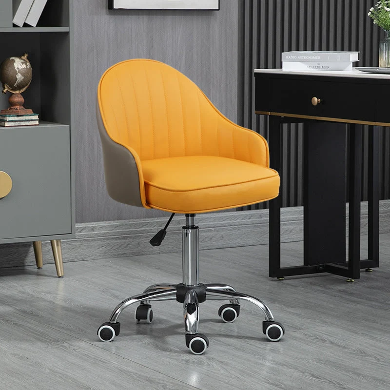 Modern Simplicity Faux Leather Sponge Stainless Steel SGS Desk Chair Backrest Movable For Home Office