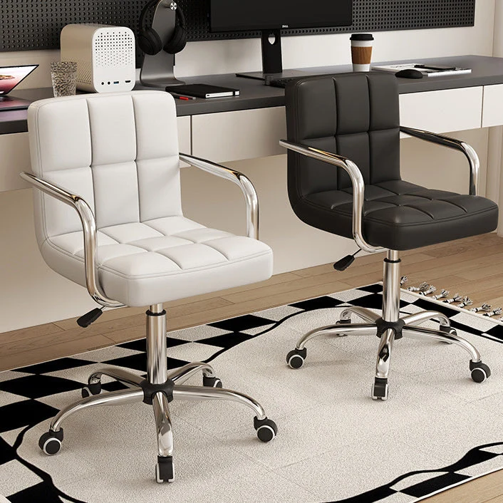 Modern Simplicity Faux Leather Steel SGS Sponge Square Lattice Desk Chair Backrest Swivel Adjustable For Home Office