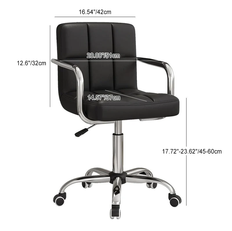 Modern Simplicity Faux Leather Steel SGS Sponge Square Lattice Desk Chair Backrest Swivel Adjustable For Home Office