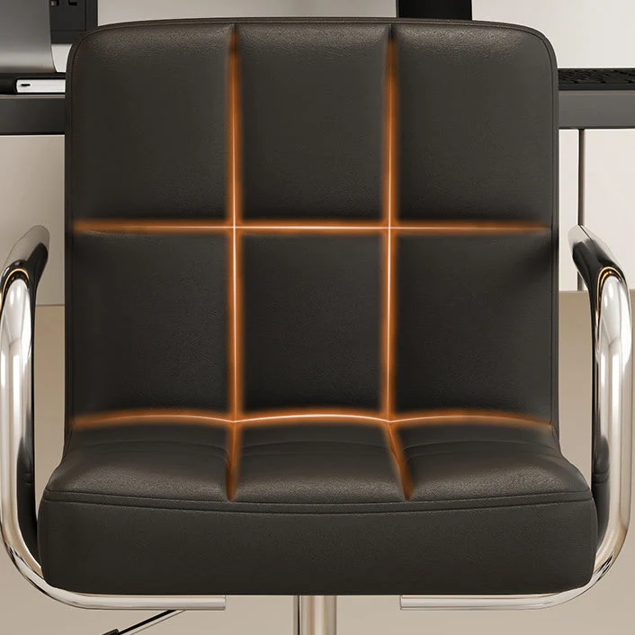 Modern Simplicity Faux Leather Steel SGS Sponge Square Lattice Desk Chair Backrest Swivel Adjustable For Home Office
