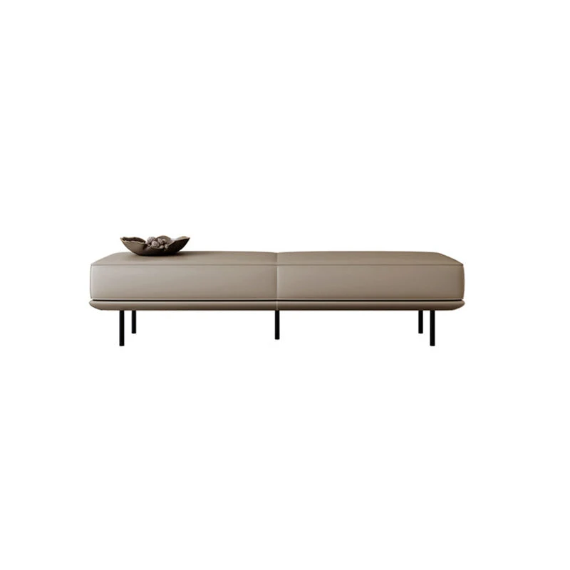 Modern Minimalist Rectangular Microfiber Leather Plywood Steel Sponge End Of The Bed Low Stool Backless For Bedroom