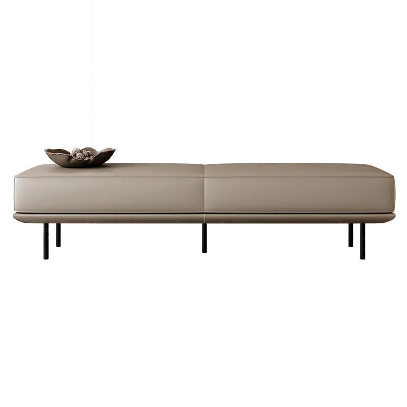 Modern Minimalist Rectangular Microfiber Leather Plywood Steel Sponge End Of The Bed Low Stool Backless For Bedroom