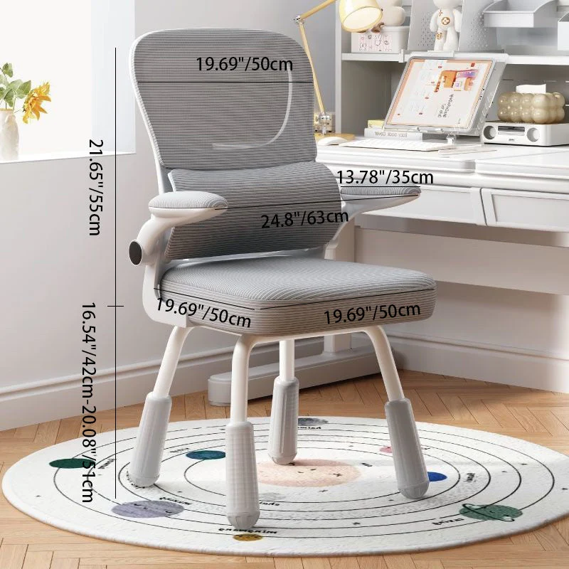 Contemporary Scandinavian Mesh PP Steel Sponge Square Desk Chair Backrest Armrest Swivel Adjustable For Home Office